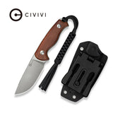 CIVIVI Timberbark Fixed Blade Knife Wood Handle (3.2