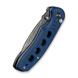 CIVIVI Triptych Flipper & Thumb Stud & Button Lock Knife Micarta Handle (2.97" Damascus Blade) C23085B-DS1