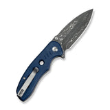CIVIVI Triptych Flipper & Thumb Stud & Button Lock Knife Micarta Handle (2.97" Damascus Blade) C23085B-DS1
