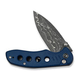 CIVIVI Triptych Flipper & Thumb Stud & Button Lock Knife Micarta Handle (2.97" Damascus Blade) C23085B-DS1
