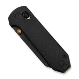 CIVIVI Yonder Thumb Stud & Crossbar Lock Knife Black Burlap Micarta Handle (2.88" Black Stonewashed 14C28N Blade) C23073B-2