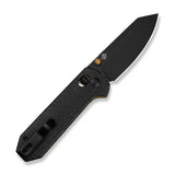 CIVIVI Yonder Thumb Stud & Crossbar Lock Knife Black Burlap Micarta Handle (2.88" Black Stonewashed 14C28N Blade) C23073B-2