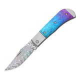 Kizer Trestle | Rainbow Damascus | Aluminum & Crystallized Titanium | Ki3761A4
