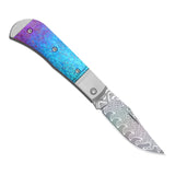 Kizer Trestle | Rainbow Damascus | Aluminum & Crystallized Titanium | Ki3761A4