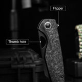 Kizer Sparrow | S45VN | Marble Carbon Fiber+Titanium | Ki3628A2