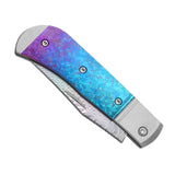 Kizer Trestle | Rainbow Damascus | Aluminum & Crystallized Titanium | Ki3761A4