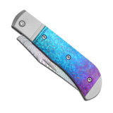 Kizer Trestle | Rainbow Damascus | Aluminum & Crystallized Titanium | Ki3761A4