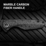 Kizer Sparrow | S45VN | Marble Carbon Fiber+Titanium | Ki3628A2
