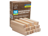 BeaverCraft Set of Basswood Carving Blocks 16pcs - BW16