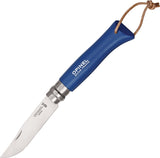 Opinel No 8 Inox steel Knife - Varnished blue beechwood handle - Beech, Opinel, Sandvik 12C27 - Granbergs Firearms