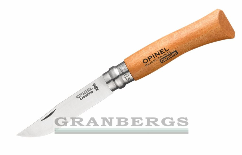 Opinel No 7 Carbone Knife - Beech Carbon Steel OP13070 - Beech, Carbon Steel, Opinel - Granbergs Firearms