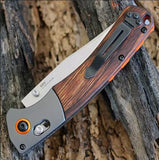 Benchmade 15080-2 Crooked River - Wood - Axis, Benchmade, CPM S30V, Satin, Thumbstud, Wood - Other - Granbergs Firearms