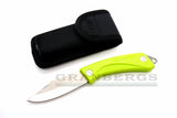 EKA Swede 92 Green Dryflex Handle- Sandvik 12C27 Blade Folding Knife with Sheath (MPN 777708)