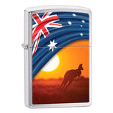 Zippo Lighter - Flag and Landscape Kangaroo- 98914