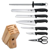 Victorinox 9 pc Kitchen knives block Black Nylon 5.1193.9 - Nylon Fibreglass, Plastic, Stainless Steel, Victorinox - Granbergs Firearms