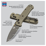 Benchmade 535GRY-1 Bugout Axis Ranger Green Folding Knife - Axis, Benchmade, Bugout, CPM S30V, Drop Point, Grivory, Tan - Granbergs Firearms