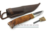 Kellam HM018 Firesteel Finnish Knife - Carbon Steel, Curly Birch, Kellam - Granbergs Firearms