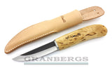 H. Roselli R110 Carpenter Knife Hand Made Finnish Carbon Steel Knife - Carbon Steel, Curly Birch, Roselli - Granbergs Firearms