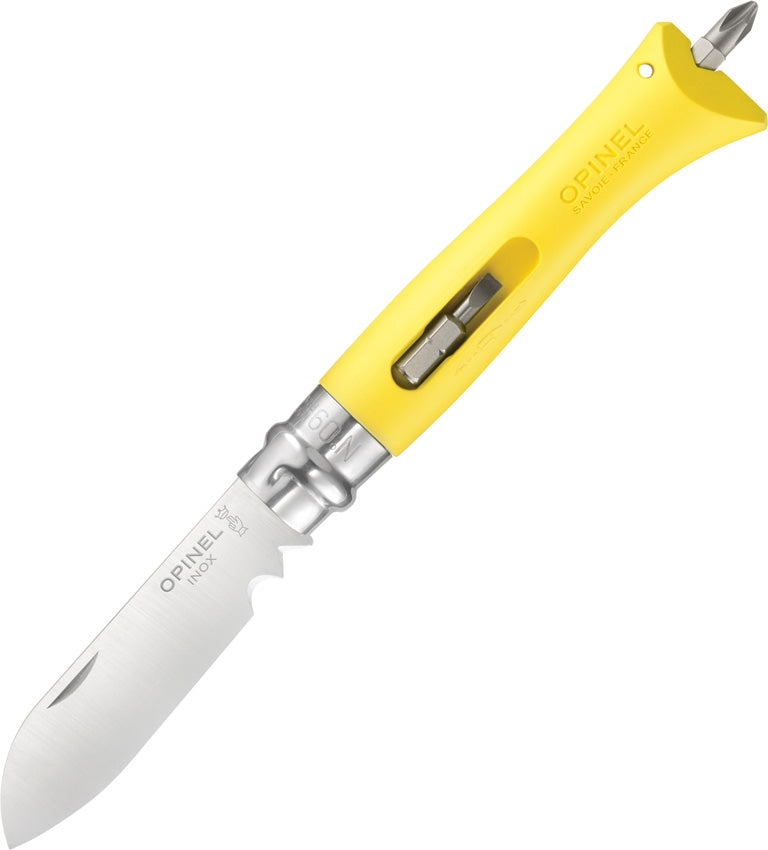 Opinel DIY No 9 Inox Steel Tool Knife Yellow - Opinel, Plastic, Sandvik 12C27 - Granbergs Firearms