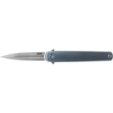 MKM Flame Dagger Titanium Blue Folding Pocket Knife MK FL02-TBSW