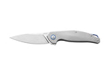 MKM Goccia Titanium Silver Folding Pocket Knife MK GC-T