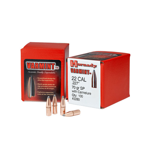 Hornady 22 Cal .224 Projectile - .224, 22 cal, Hornady, Projectile - Granbergs Firearms